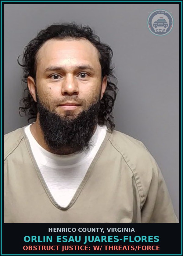 Booking mugshot of Orlin Esau Juares-Flores in Henrico County
