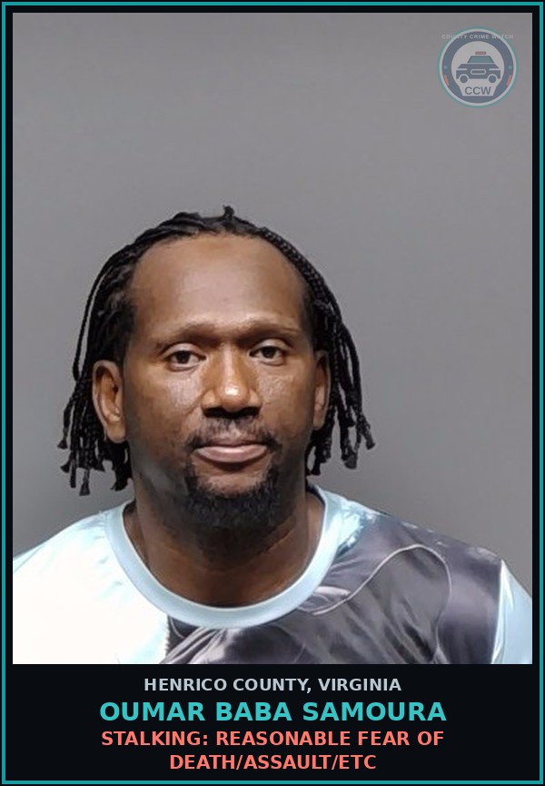 Booking mugshot of Oumar Baba Samoura in Henrico County