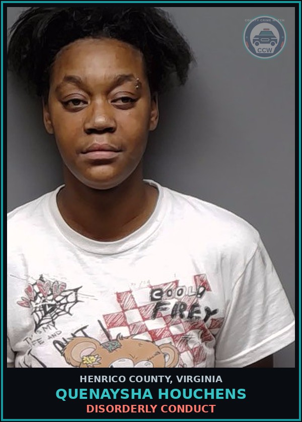 Booking mugshot of Quenaysha Houchens in Henrico County