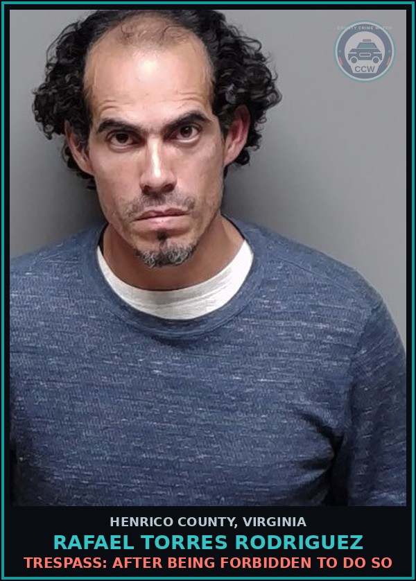 Booking mugshot of Rafael Torres Rodriguez in Henrico County