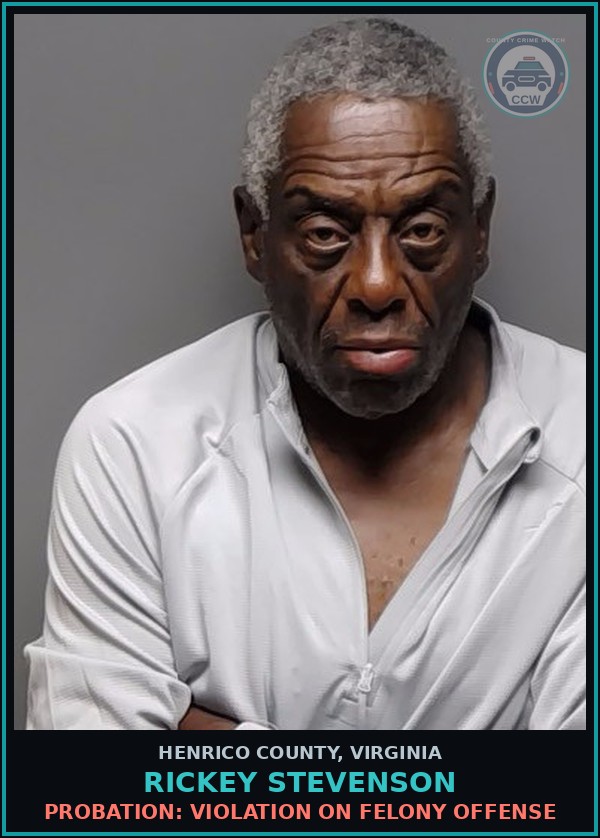 Booking mugshot of Rickey Stevenson in Henrico County
