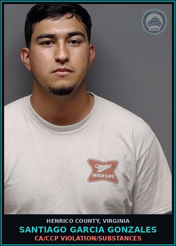 Booking mugshot of Santiago Garcia Gonzales in Henrico County