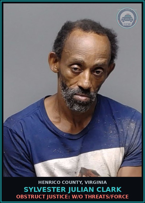 Booking mugshot of Sylvester Julian Clark in Henrico County