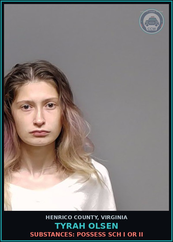 Booking mugshot of Tyrah Olsen in Henrico County