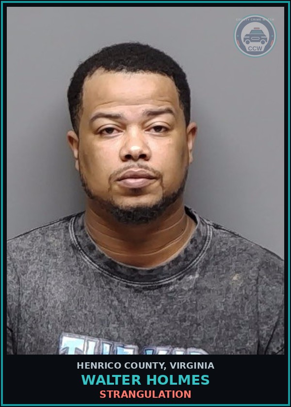 Booking mugshot of Walter Holmes in Henrico County