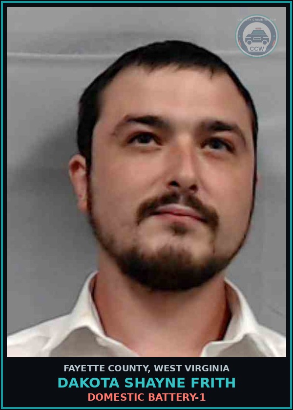 Booking mugshot of Dakota Shayne Frith in Fayette County