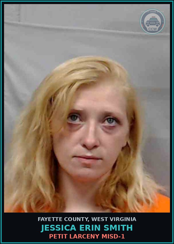 Booking mugshot of Jessica Erin Smith in Fayette County