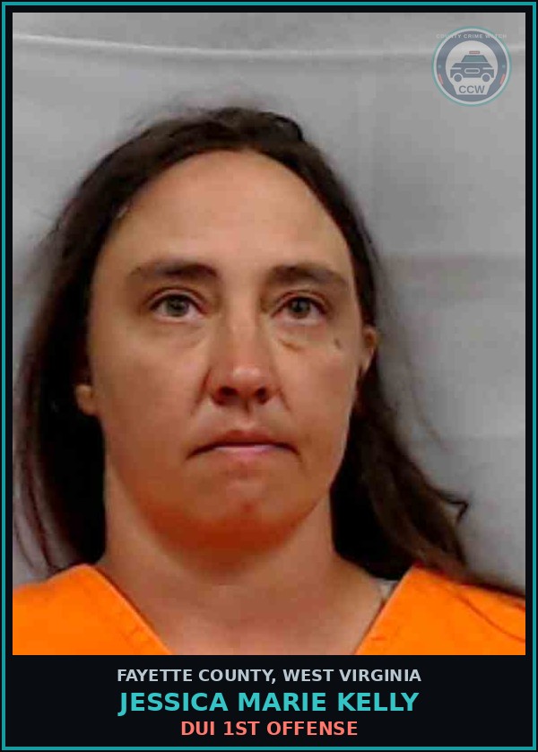 Booking mugshot of Jessica Marie Kelly in Fayette County