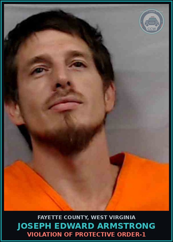 Booking mugshot of Joseph Edward Armstrong in Fayette County