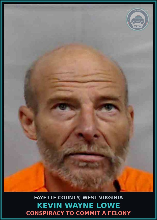 Booking mugshot of Kevin Wayne Lowe in Fayette County