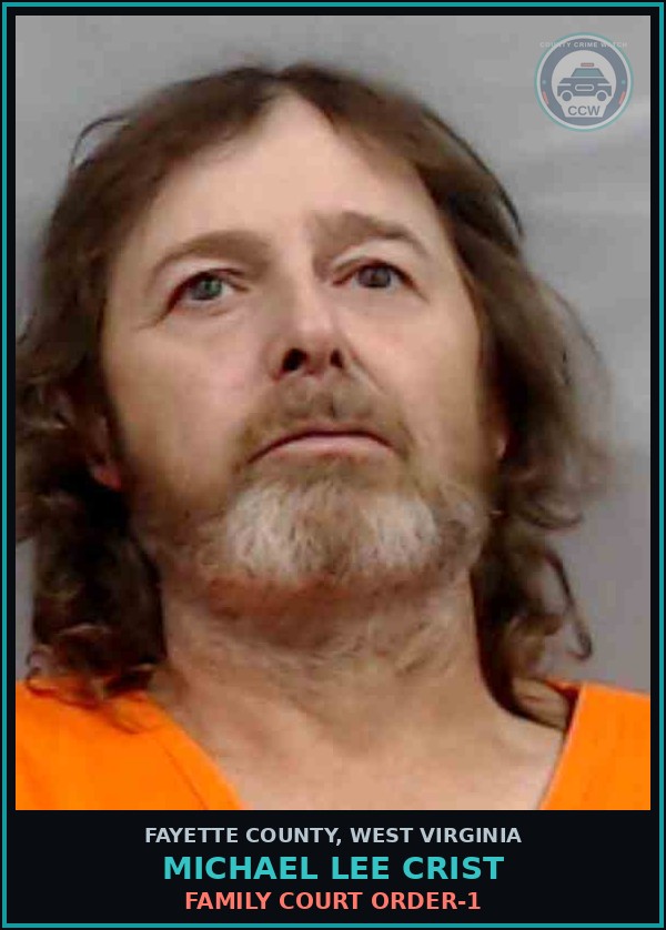 Booking mugshot of Michael Lee Crist in Fayette County