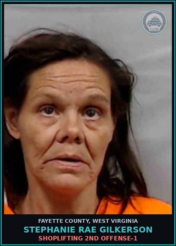Booking mugshot of Stephanie Rae Gilkerson in Fayette County