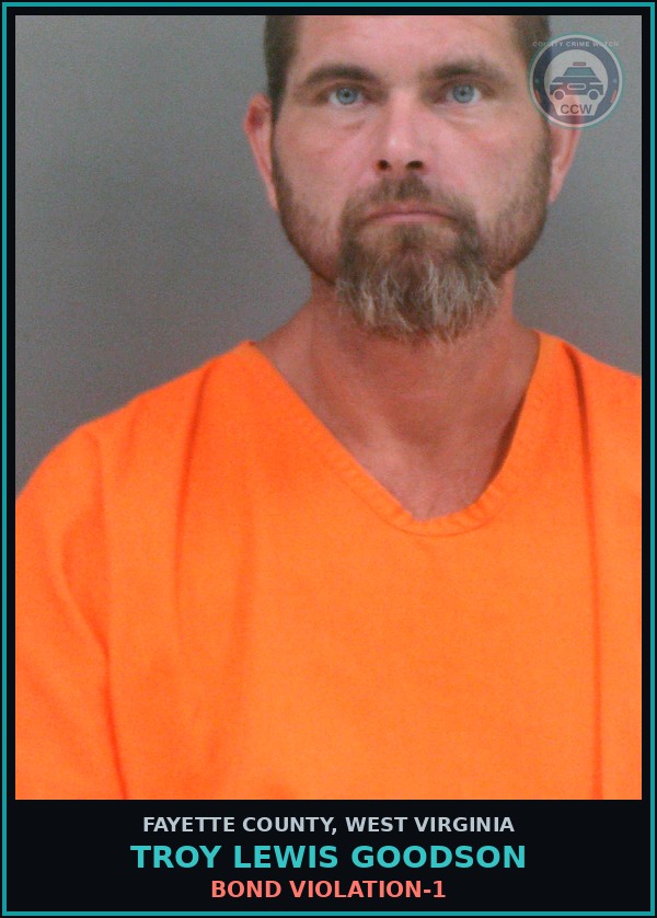 Booking mugshot of Troy Lewis Goodson in Fayette County