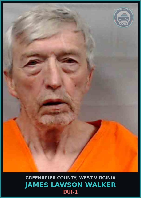 Booking mugshot of James Lawson Walker in Greenbrier County