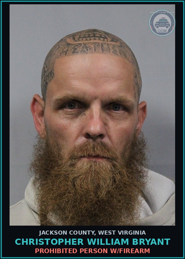 Booking mugshot of Christopher William Bryant in Jackson County
