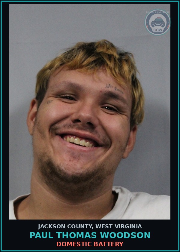 Booking mugshot of Paul Thomas Woodson in Jackson County