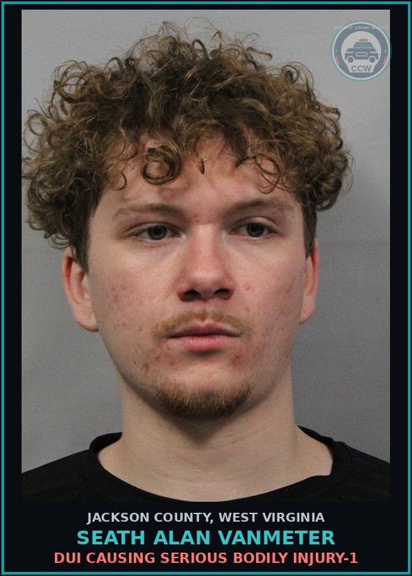 Booking mugshot of Seath Alan Vanmeter in Jackson County