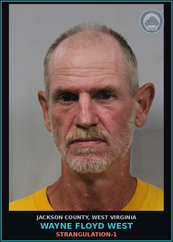 Booking mugshot of Wayne Floyd West in Jackson County