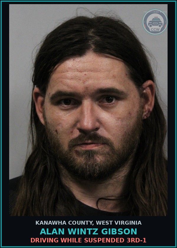 Booking mugshot of ALAN WINTZ GIBSON in Kanawha County