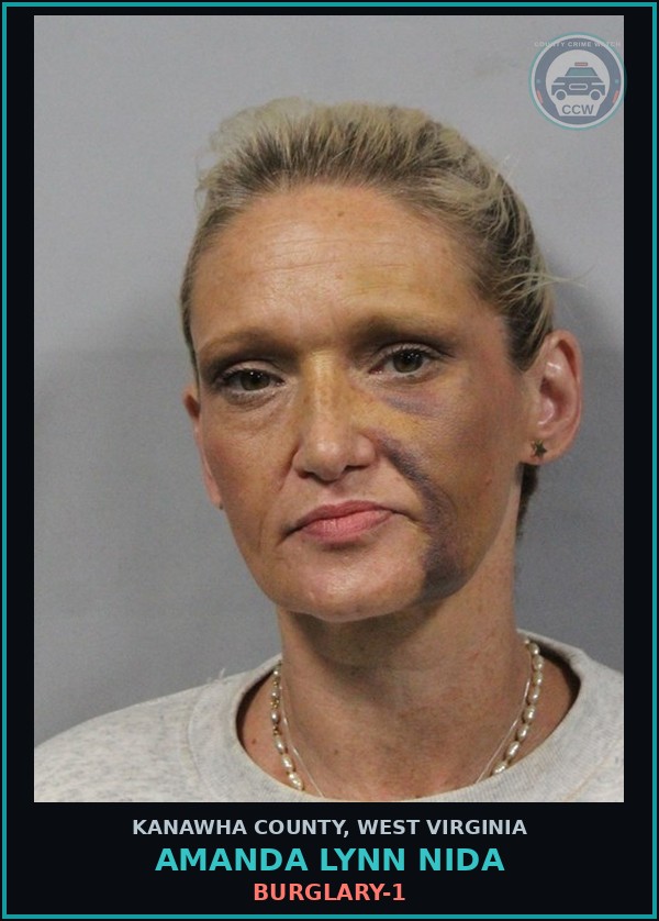 Booking mugshot of Amanda Lynn Nida in Kanawha County