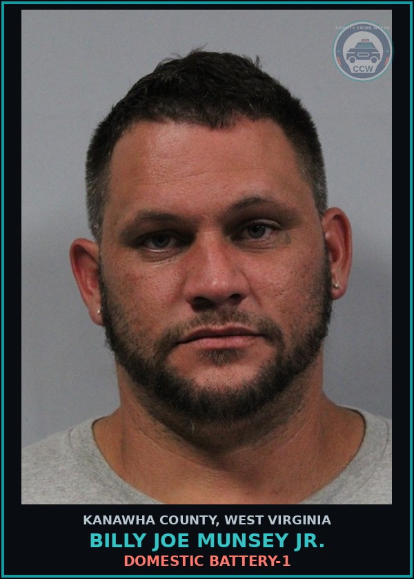 Booking mugshot of Billy Joe Munsey Jr. in Kanawha County