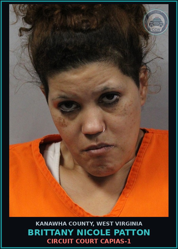 Booking mugshot of Brittany Nicole Patton in Kanawha County