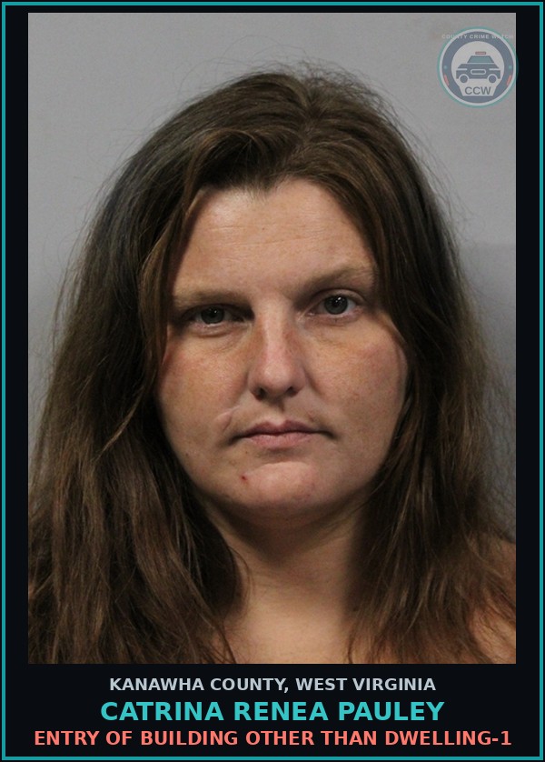 Booking mugshot of Catrina Renea Pauley in Kanawha County