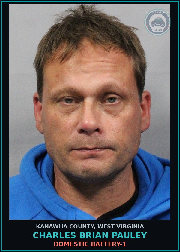 Booking mugshot of Charles Brian Pauley in Kanawha County