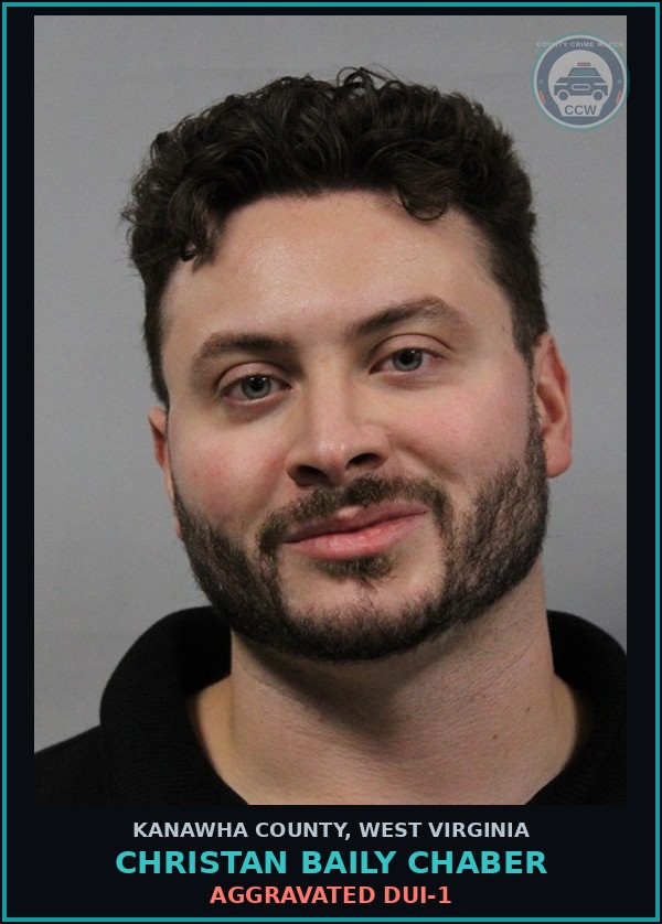 Booking mugshot of Christan Baily Chaber in Kanawha County