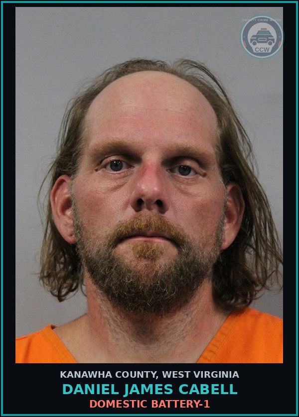 Booking mugshot of Daniel James Cabell in Kanawha County