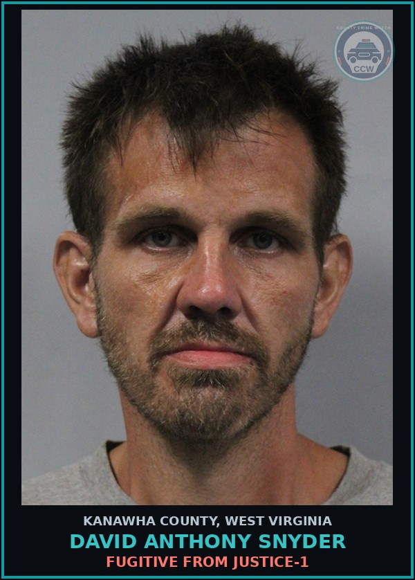 Booking mugshot of David Anthony Snyder in Kanawha County