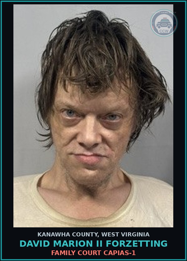 Booking mugshot of David Marion II Forzetting in Kanawha County