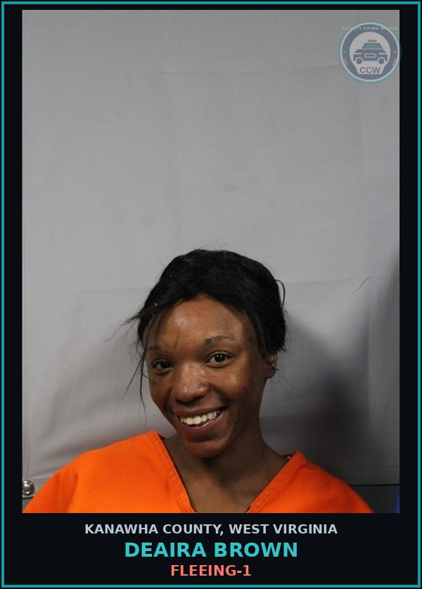 Booking mugshot of Deaira Brown in Kanawha County