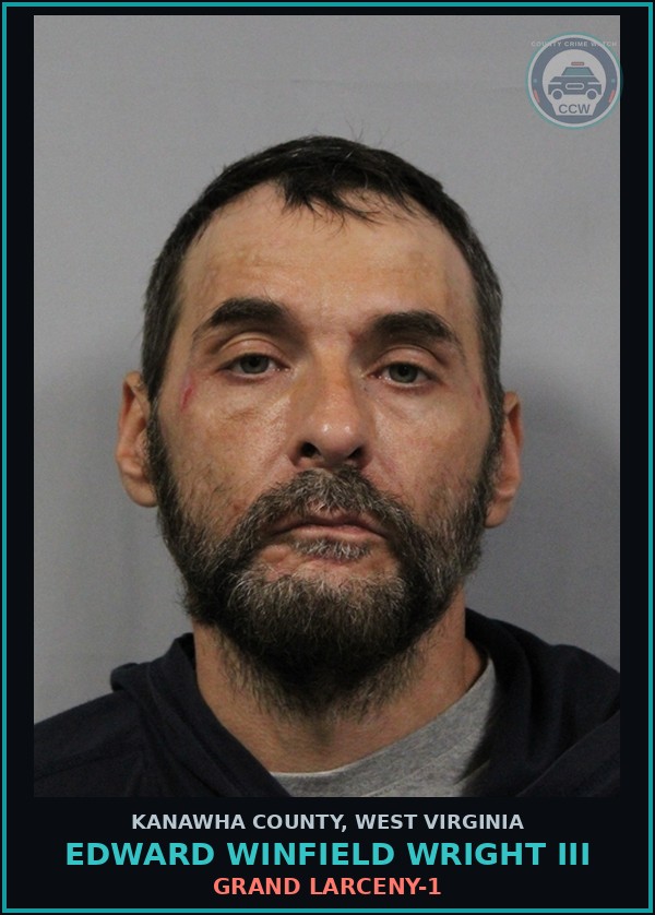 Booking mugshot of Edward Winfield Wright III in Kanawha County