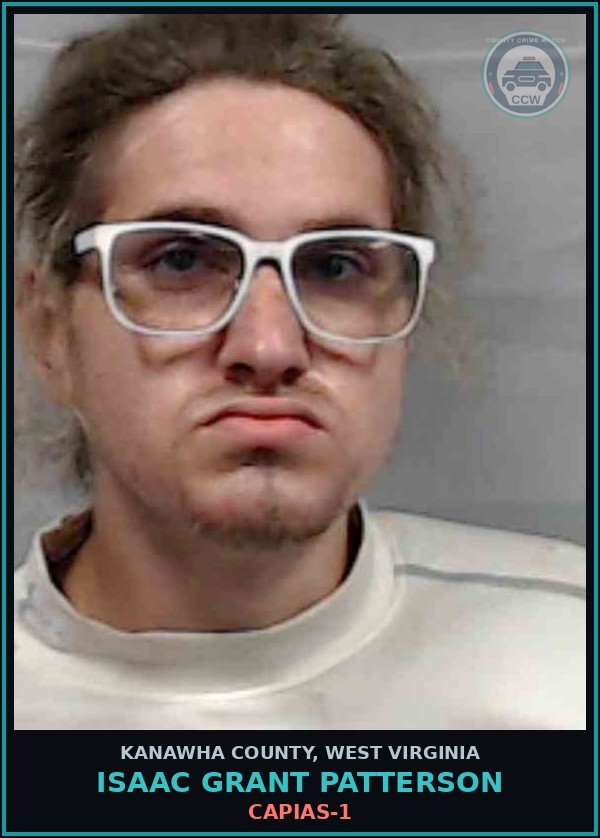 Booking mugshot of Isaac Grant Patterson in Kanawha County