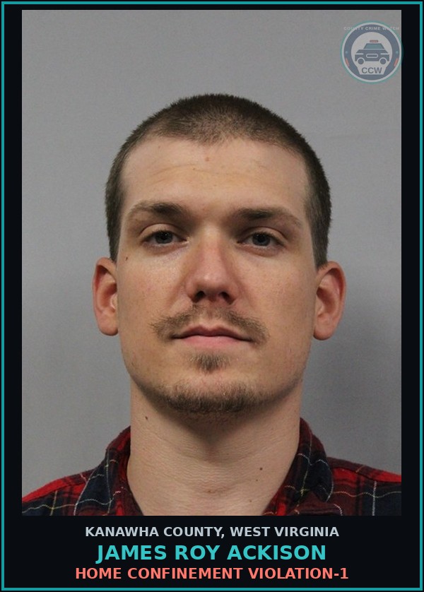Booking mugshot of James Roy Ackison in Kanawha County