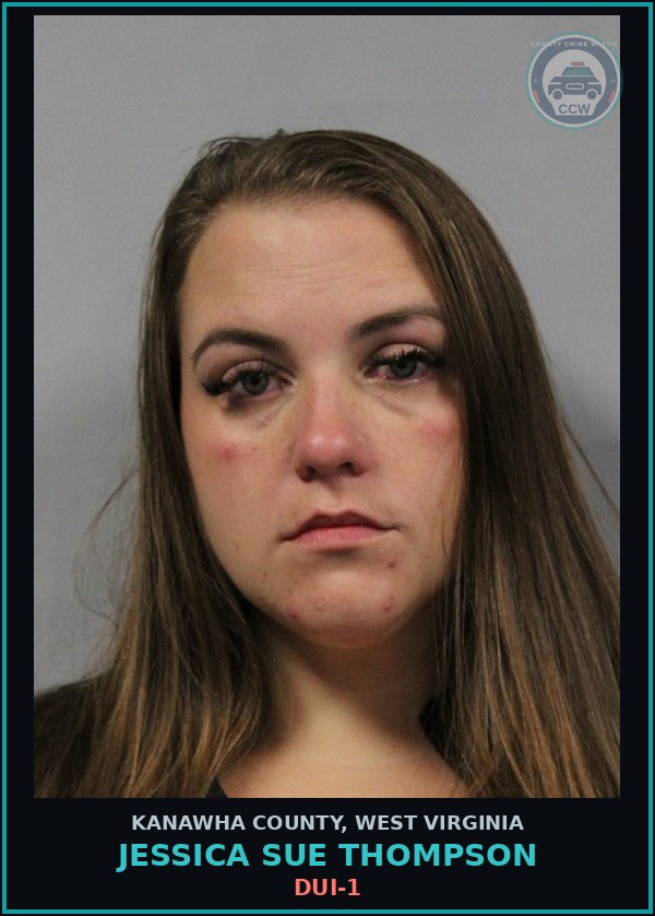 Booking mugshot of Jessica Sue Thompson in Kanawha County