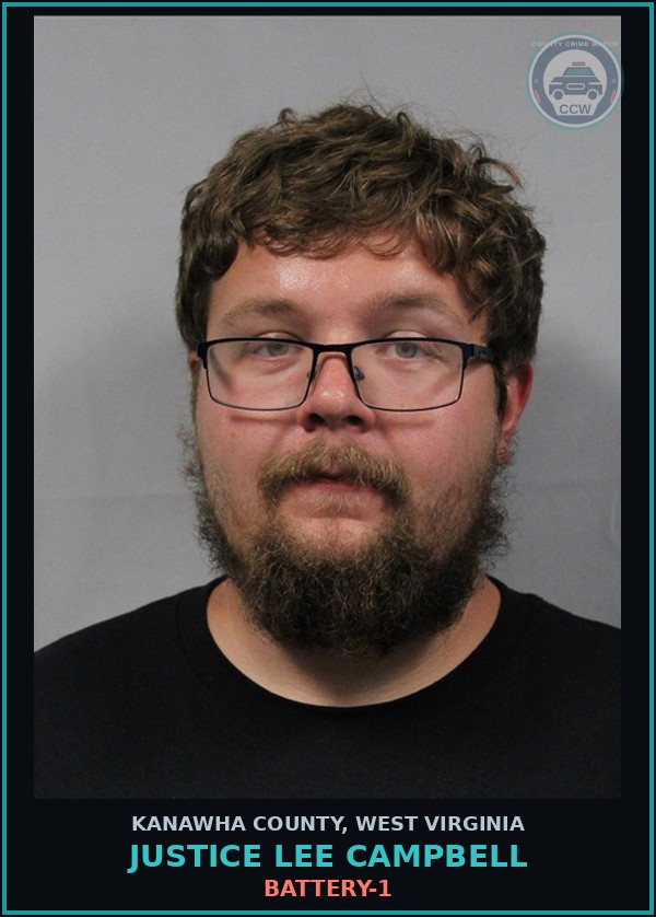 Booking mugshot of Justice Lee Campbell in Kanawha County