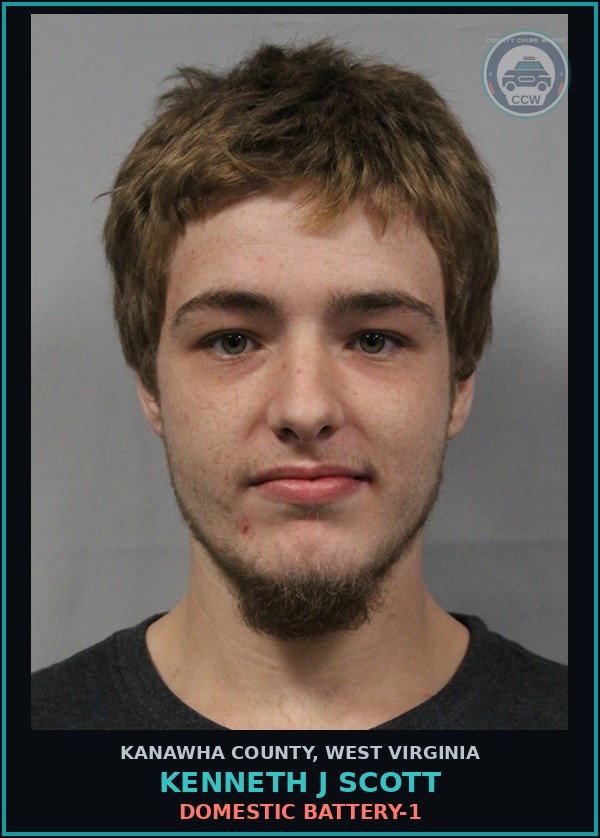 Booking mugshot of Kenneth J Scott in Kanawha County