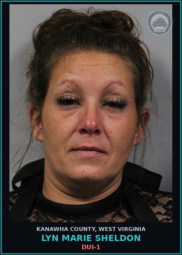 Booking mugshot of Lyn Marie Sheldon in Kanawha County