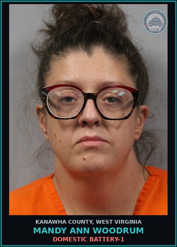 Booking mugshot of Mandy Ann Woodrum in Kanawha County