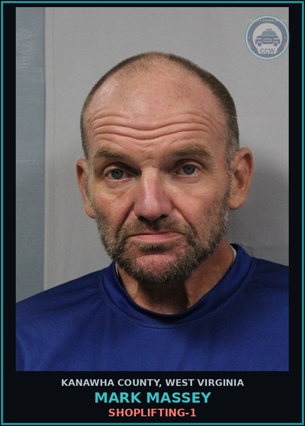 Booking mugshot of Mark Massey in Kanawha County