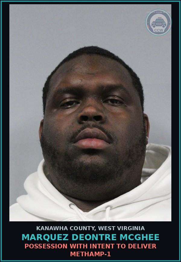 Booking mugshot of Marquez Deontre Mcghee in Kanawha County