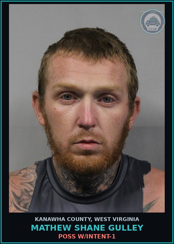 Booking mugshot of Mathew Shane Gulley in Kanawha County