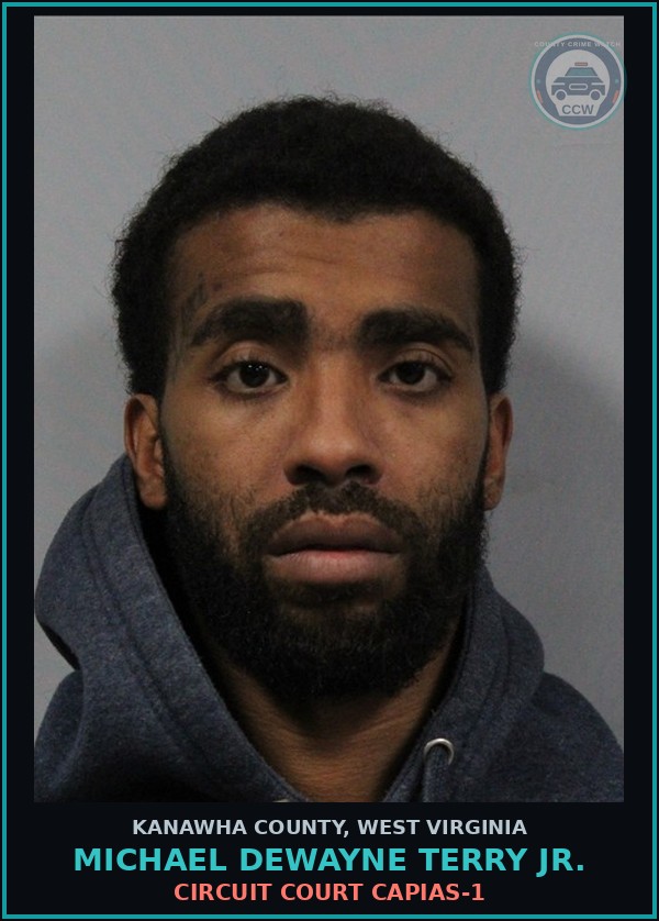 Booking mugshot of Michael Dewayne Terry Jr. in Kanawha County