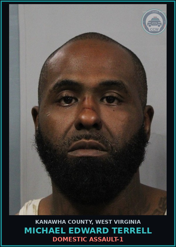 Booking mugshot of Michael Edward Terrell in Kanawha County