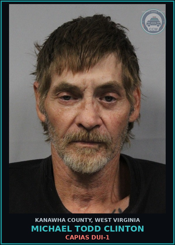 Booking mugshot of Michael Todd Clinton in Kanawha County