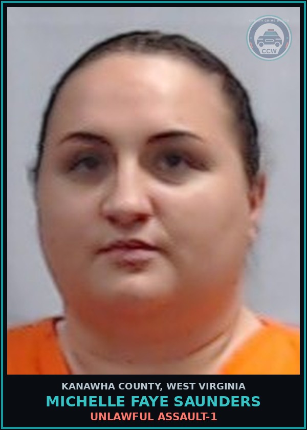 Booking mugshot of Michelle Faye Saunders in Kanawha County