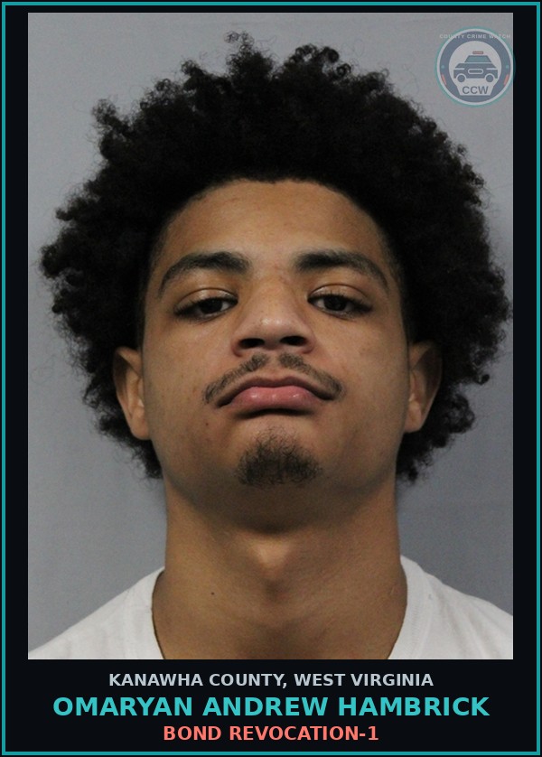 Booking mugshot of Omaryan Andrew Hambrick in Kanawha County
