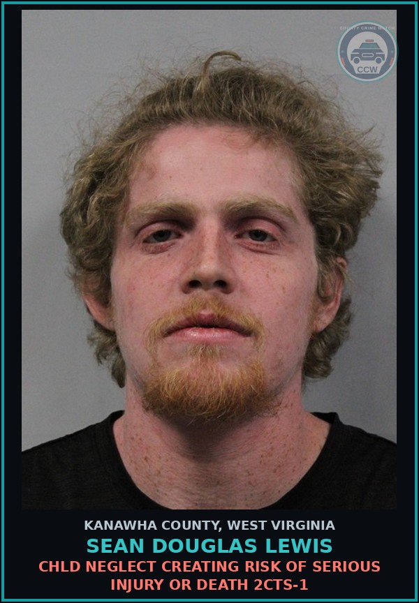Booking mugshot of Sean Douglas Lewis in Kanawha County